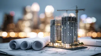 Maqueta de un desarrollo de departamentos en preventa